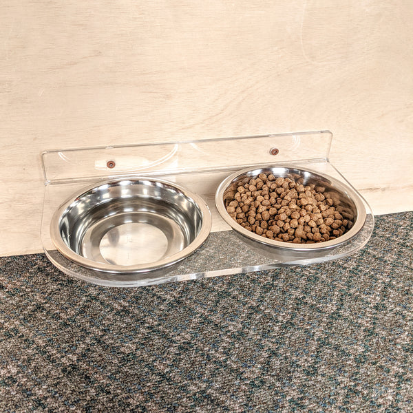 Double Wall Mounted Acrylic Pet Feeder