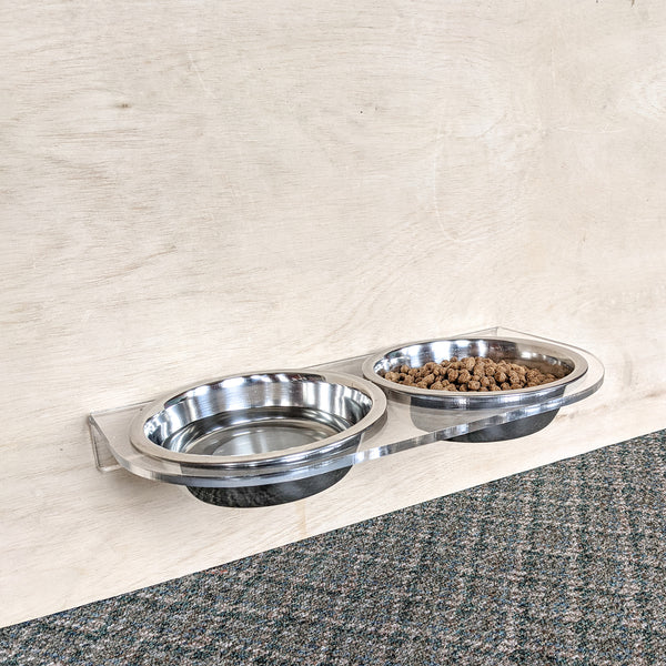 Double Wall Mounted Acrylic Pet Feeder