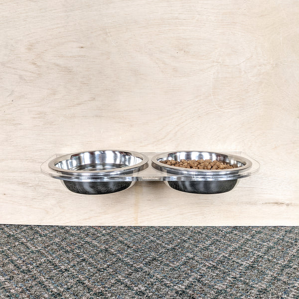 Double Wall Mounted Acrylic Pet Feeder