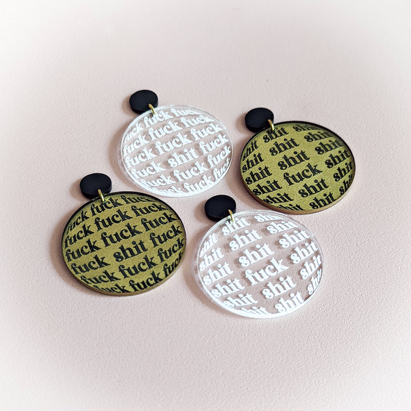 Fuck Shit Acrylic Earrings