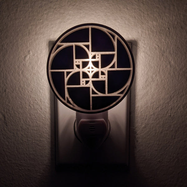 Golden Spiral Bronze Mirror Acrylic Night Light