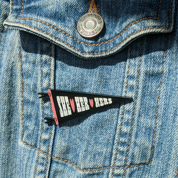 Preferred Gender Pronouns Pennant Pins