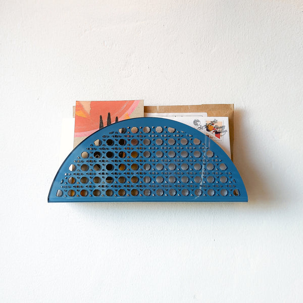 Arch Rattan Cane Acrylic Wall Mail Holder