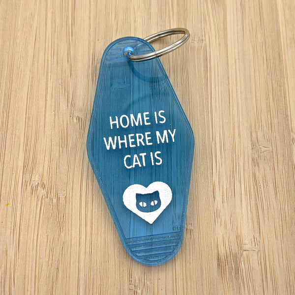 Home Is Where My Cat Is Motel Keychain
