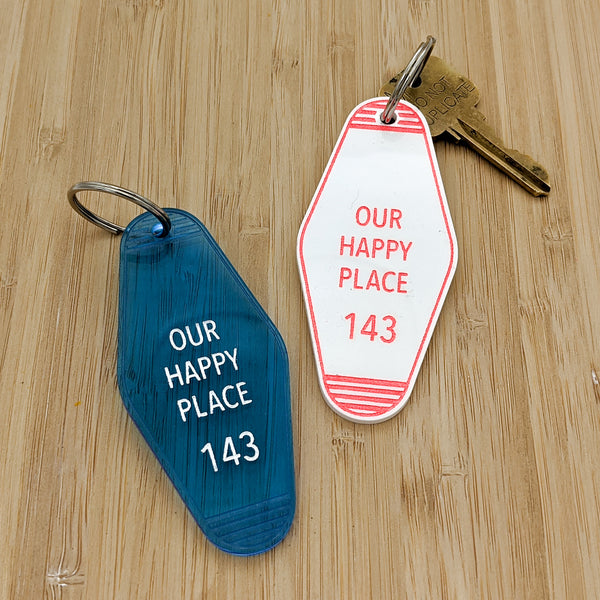 Our Happy Place Motel Keychain