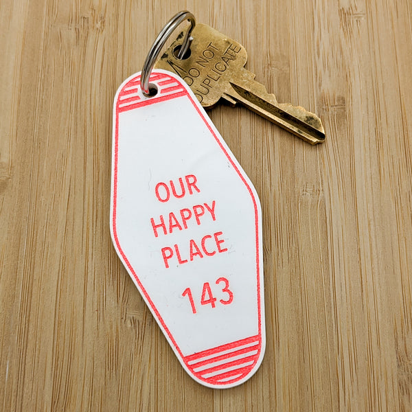 Our Happy Place Motel Keychain