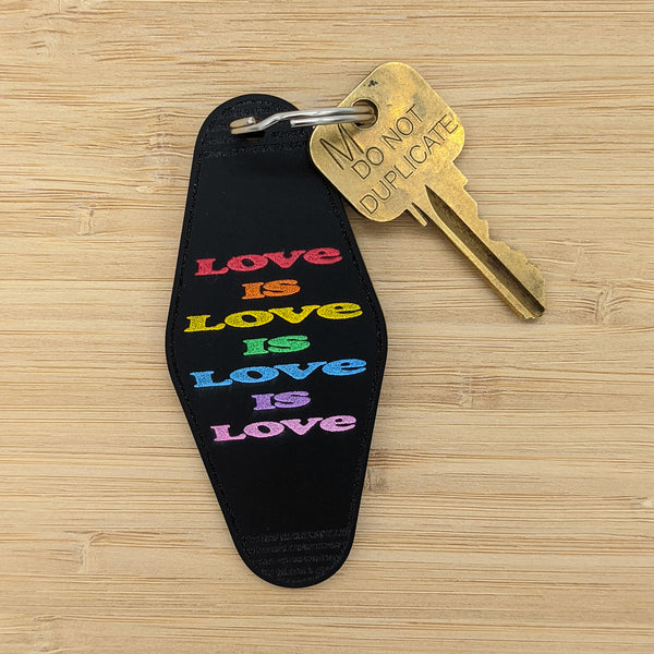 Love is Love Rainbow Motel Keychain