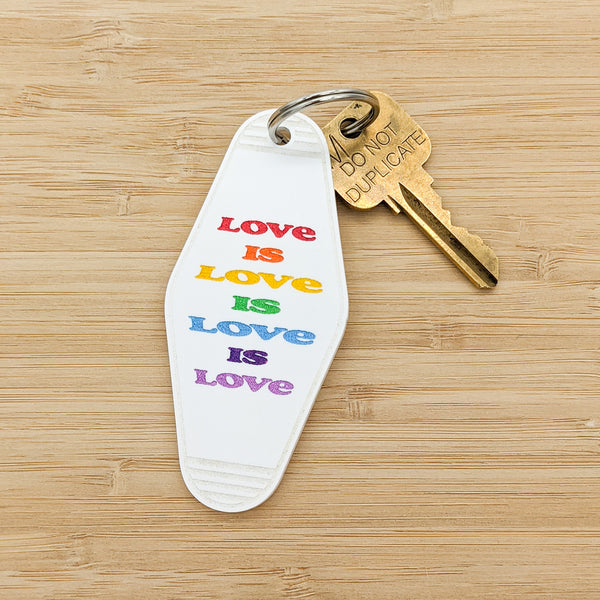 Love is Love Rainbow Motel Keychain