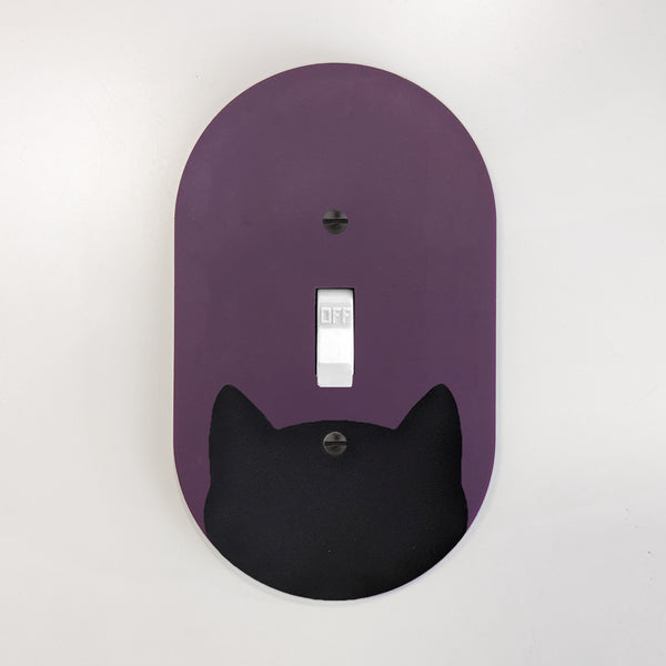 Peeking Cat Oval Switch Plate Cover