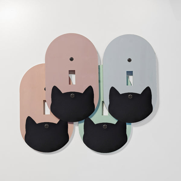 Peeking Cat Oval Switch Plate Cover