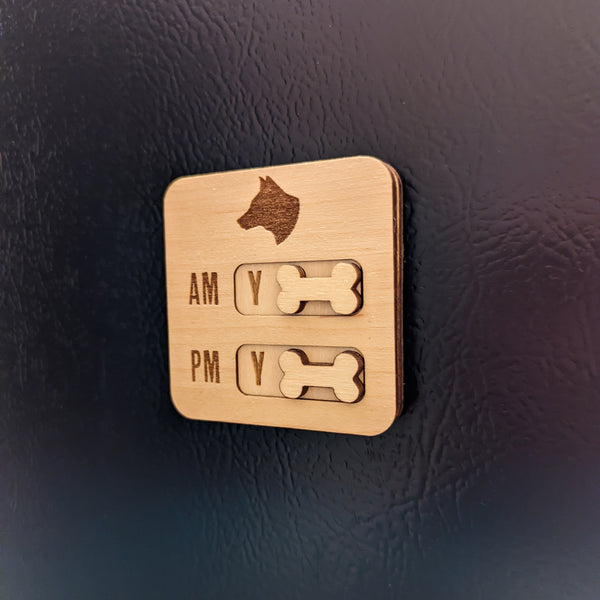 Dog Feeding Tracker Magnet - AM PM