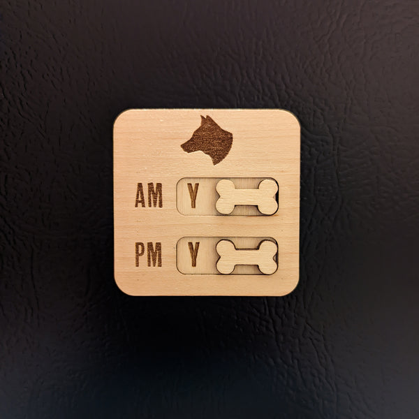 Dog Feeding Tracker Magnet - AM PM