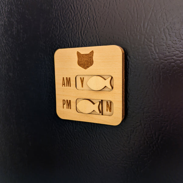 Cat Feeding Tracker Magnet - AM PM