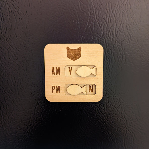 Cat Feeding Tracker Magnet - AM PM
