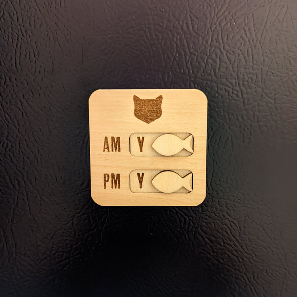 Cat Feeding Tracker Magnet - AM PM
