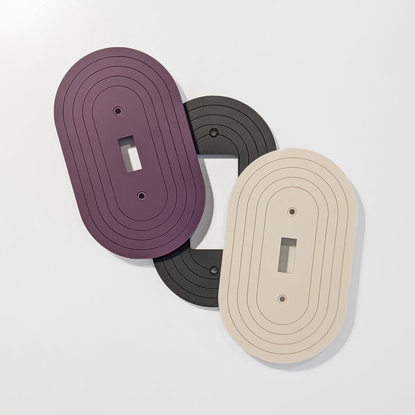 Minimalist Oval Light Switch Plate Cover - Multiple Options