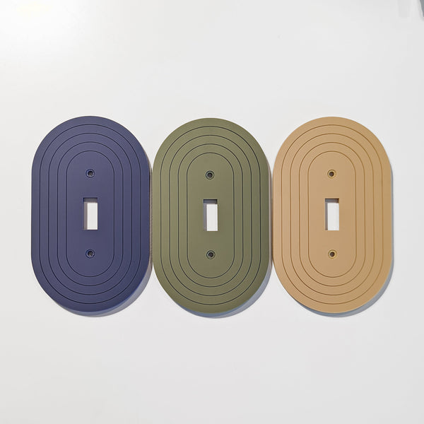 Minimalist Oval Light Switch Plate Cover - Multiple Options