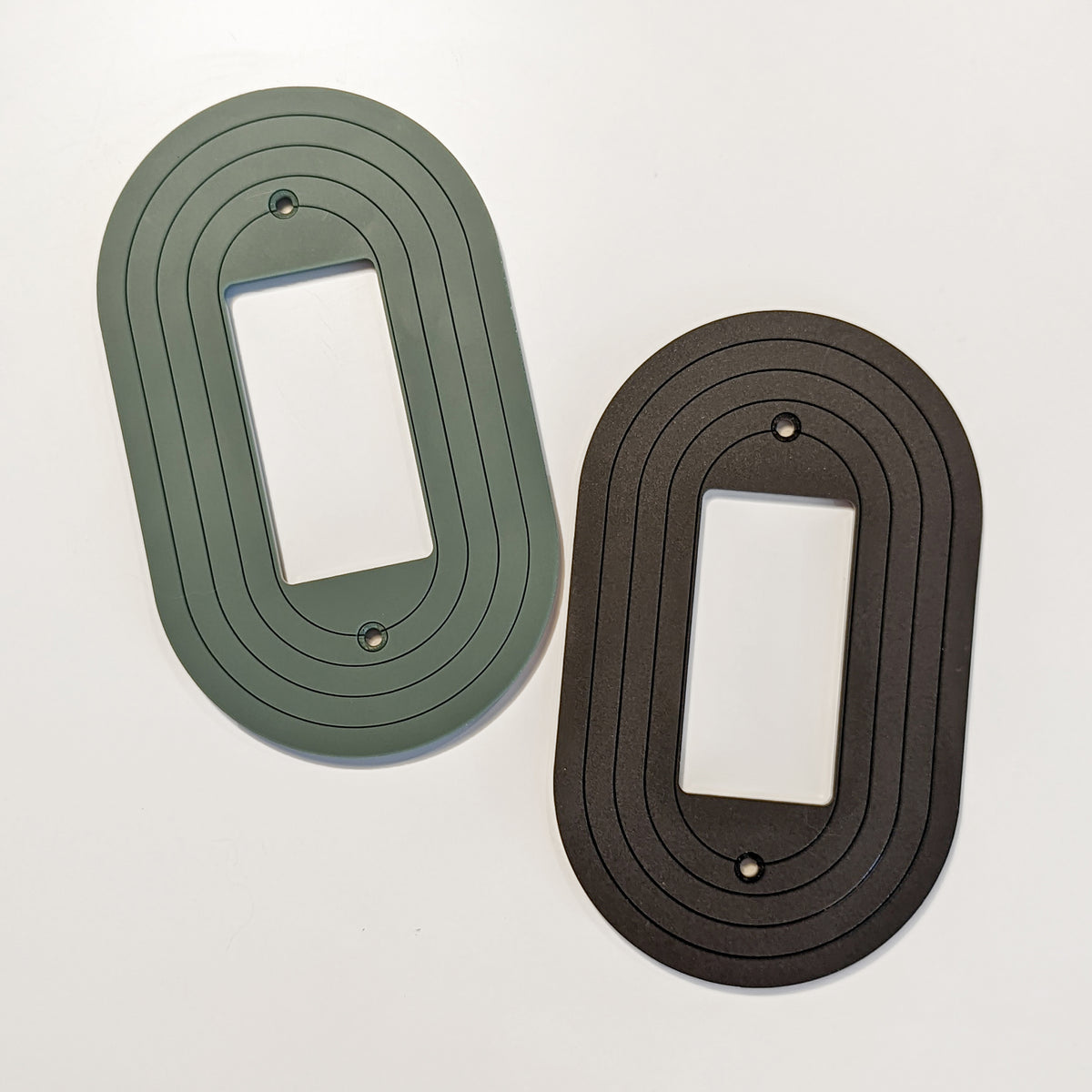 Minimalist Retro Oval Switch Plate Cover Poppy and Honey Bee