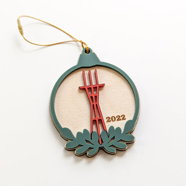 Sutro Tower Laser Cut Ball Ornament