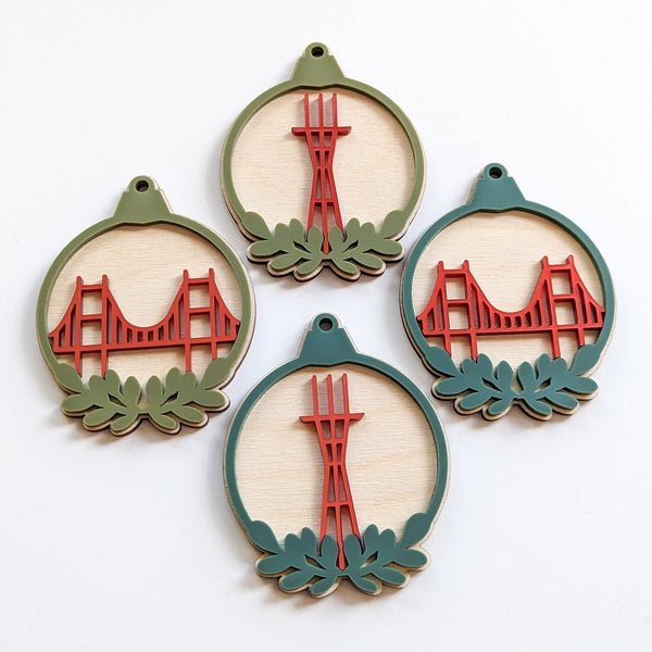 Custom Ornament Engraving Add-On for Golden Gate Bridge and Sutro Tower Ornaments