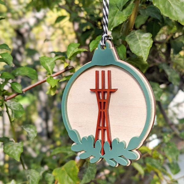 Sutro Tower Laser Cut Ball Ornament