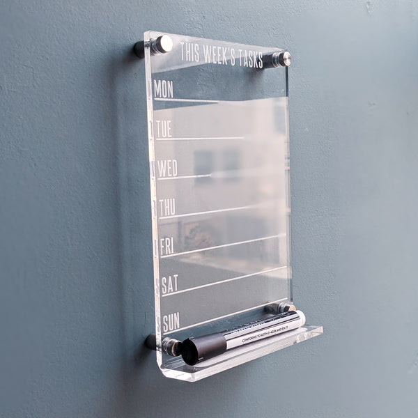 This Week's Tasks Clear Acrylic Dry Erase Board - Personalizable