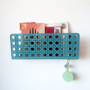 acrylic mail holder with rattan cane pattern