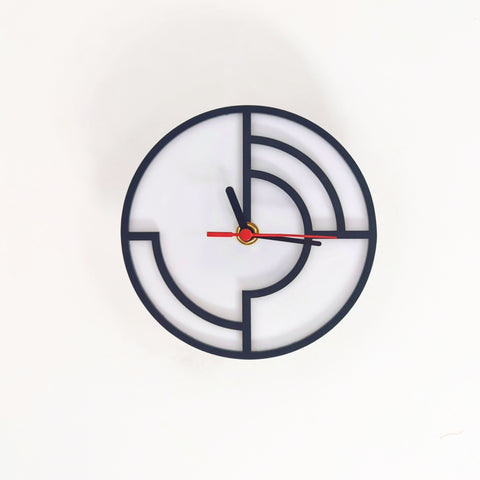 Graphic Lines Black and White Acrylic Wall Clock