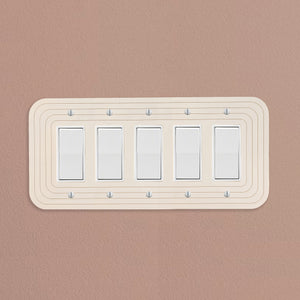 Minimalist Oval 5-Gang Light Switch Plate Cover  - Multiple Options