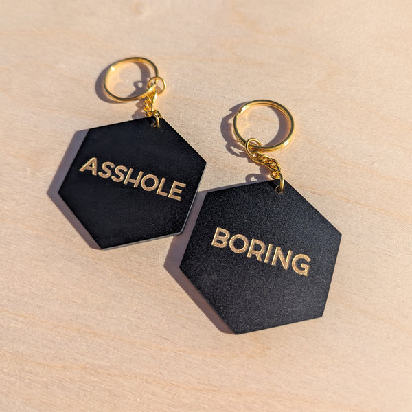 Boring A**Hole Couples Keychains