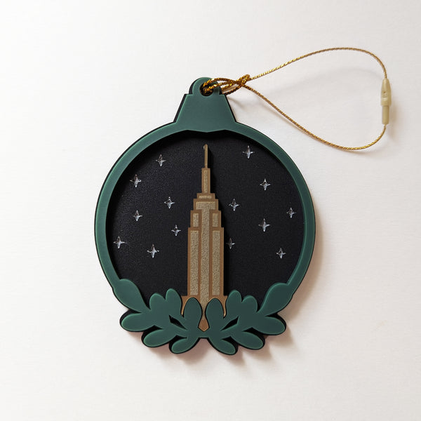 Empire State Building Starry Night Laser Cut Ball Ornament