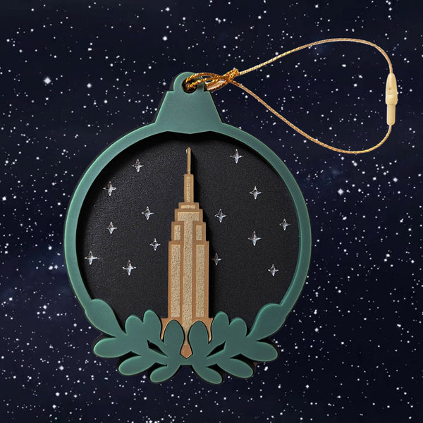 Empire State Building Starry Night Laser Cut Ball Ornament
