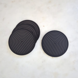 Graphic Arches Acrylic Coasters Set of 4 - Black