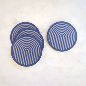 Graphic Arches Acrylic Coasters Set of 4 - Denim Blue