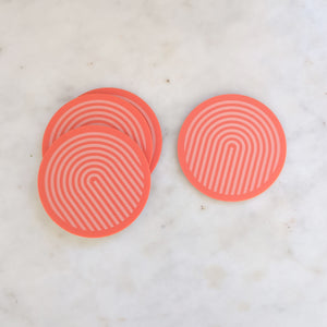 Graphic Arches Acrylic Coasters Set of 4 - Papaya