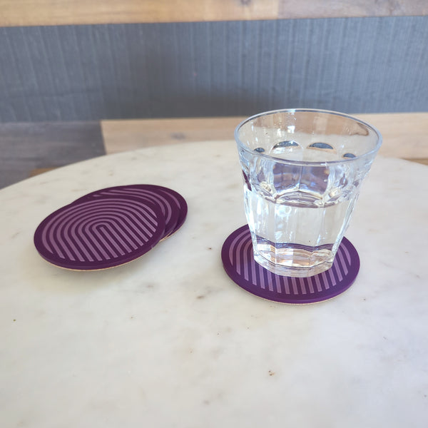 Graphic Arches Acrylic Coasters Set of 4 - Purple