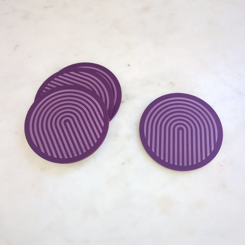 Graphic Arches Acrylic Coasters Set of 4 - Purple