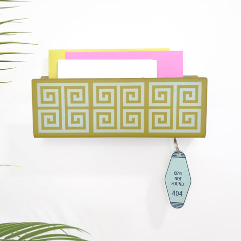 Greek Key Pattern Wall Mail Holder