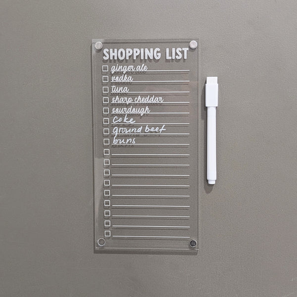 A Cottage Shopping List – Dry Erase Acrylic Grocery Board