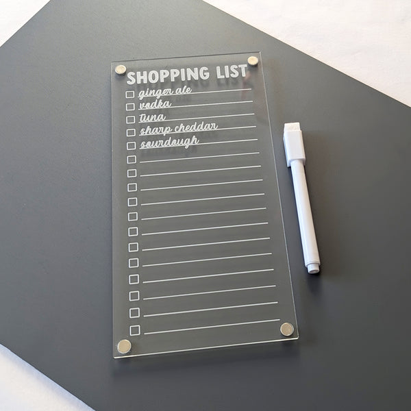 A Cottage Shopping List – Dry Erase Acrylic Grocery Board