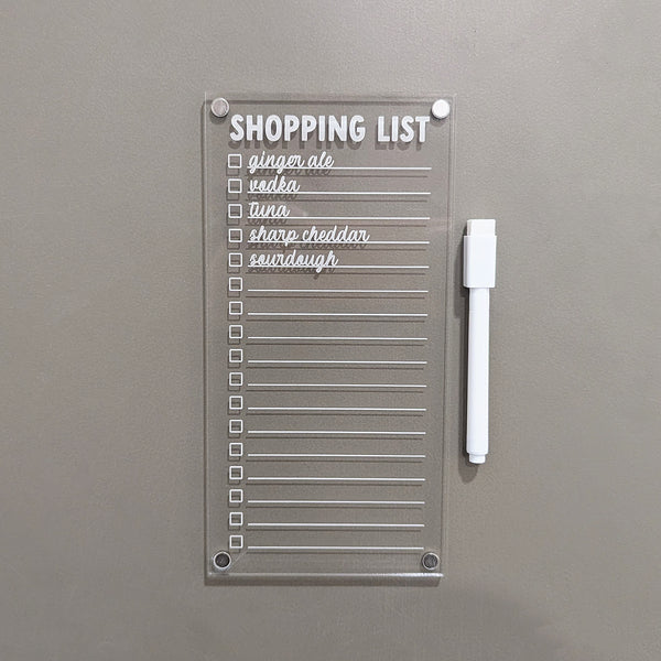 A Cottage Shopping List – Dry Erase Acrylic Grocery Board
