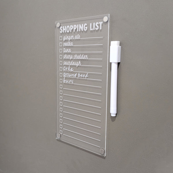 A Cottage Shopping List – Dry Erase Acrylic Grocery Board
