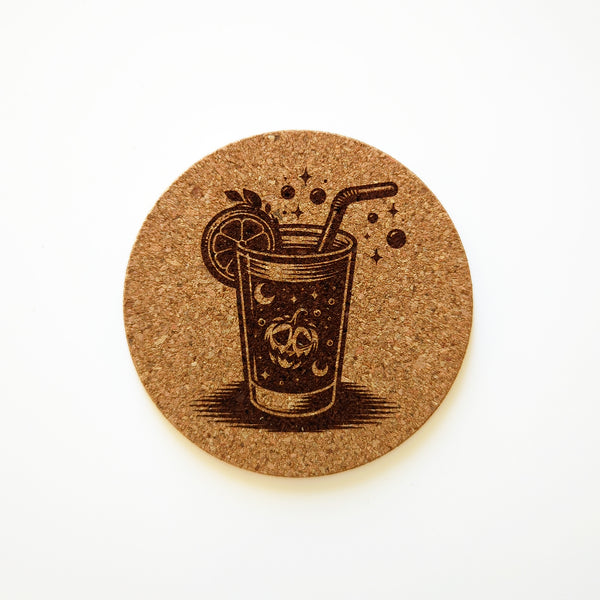 Halloween Cocktails Cork Coasters Set of 4