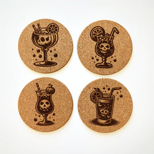 Halloween Cocktails Cork Coasters Set of 4