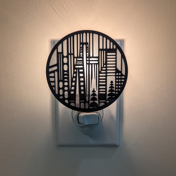 Minimalist Cityscape Mirror Acrylic Night Light