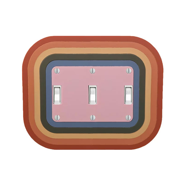 Oval Rainbow Triple Switch Plate Cover