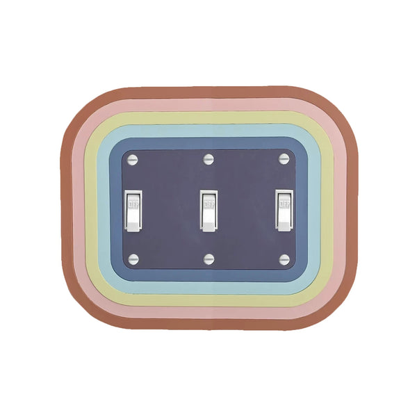 Oval Rainbow Triple Switch Plate Cover