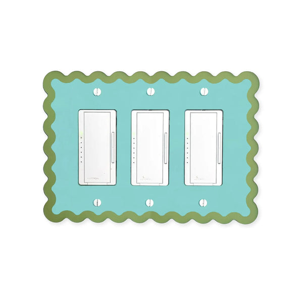 Squiggly Wiggly Triple Switch Plate Cover - Multiple Colors