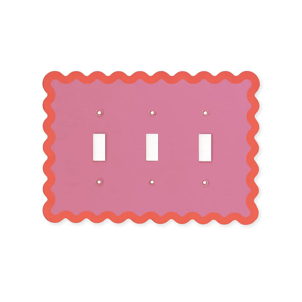 Squiggly Wiggly Quad Switch Plate Cover - Multiple Colors