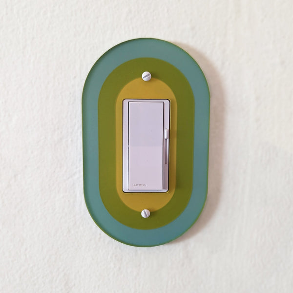 Retro Rounded Triple Light Switch Plate Cover  - Multiple Options